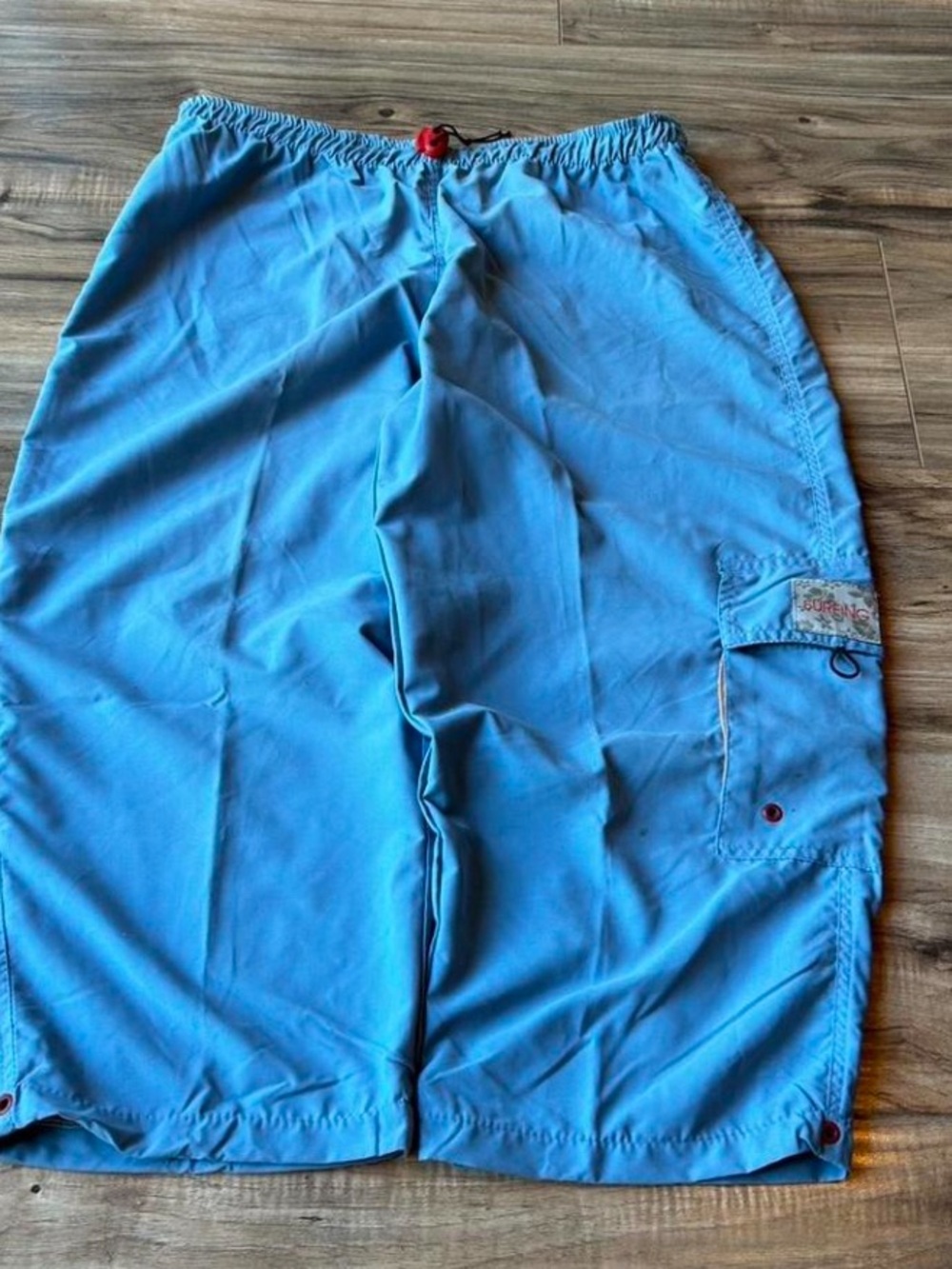 surf style Light Blue Capris with Cargo Pocket